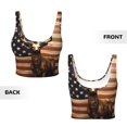 thumbnail image 6 of Sports Bras for Women Workout Tank Tops, Deer American Flag Vintage Running Vest with Removable Cups, 6 of 7