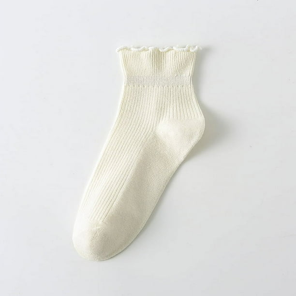 Nvzi 3 pares de calcetines de algodón para mujer, finos, suaves, cómodos, transpirables, por encima del tobillo, para negocios, informales (beige)