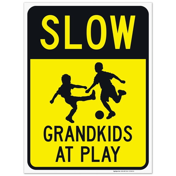 Slow Grandkids At Play Sign, Traffic Sign, 18x24 Corrugated Plastic 18x24 Corrugated Plastic