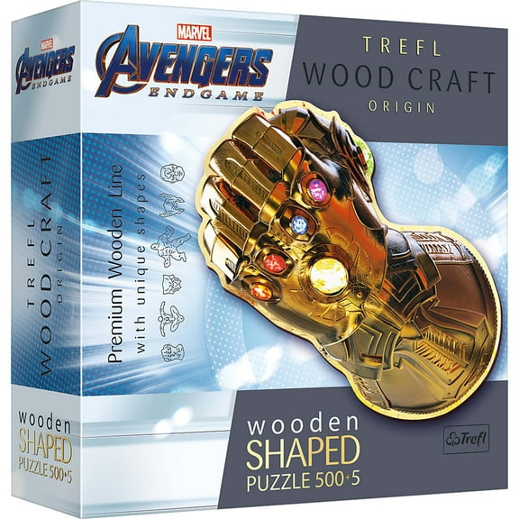 Trefl Wood Craft 500   5 Piece Wooden Puzzle - Marvel - Infinity Gauntlet