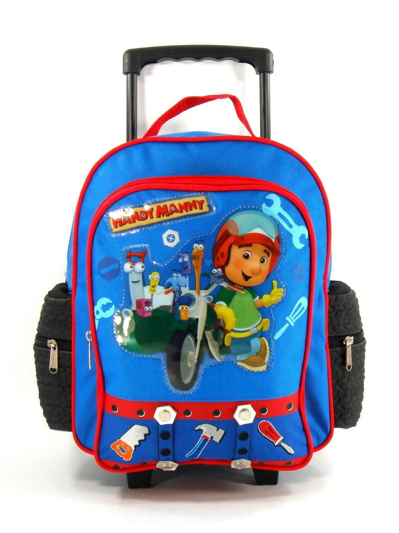 Small Rolling Backpack Handy Manny Blue New School Bag