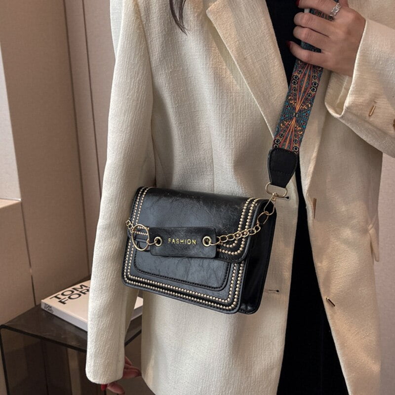 CoCopeaunt Wide Shoulder Strap Hand Bags for Women Chain Small Luxury  Designer Handbag Female Bag Purse Womens Square Crossbody Trend