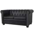 thumbnail image 1 of vidaXL Chesterfield 2-Seater Artificial Leather Black, 1 of 4