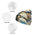 thumbnail image 3 of Yiaed Exotic Blue Cat Print Winter Beanie for Men Women, Fleece Lined Beanie Soft Warm Knit Hat Ski Stocking Cuffed Ca, 3 of 6