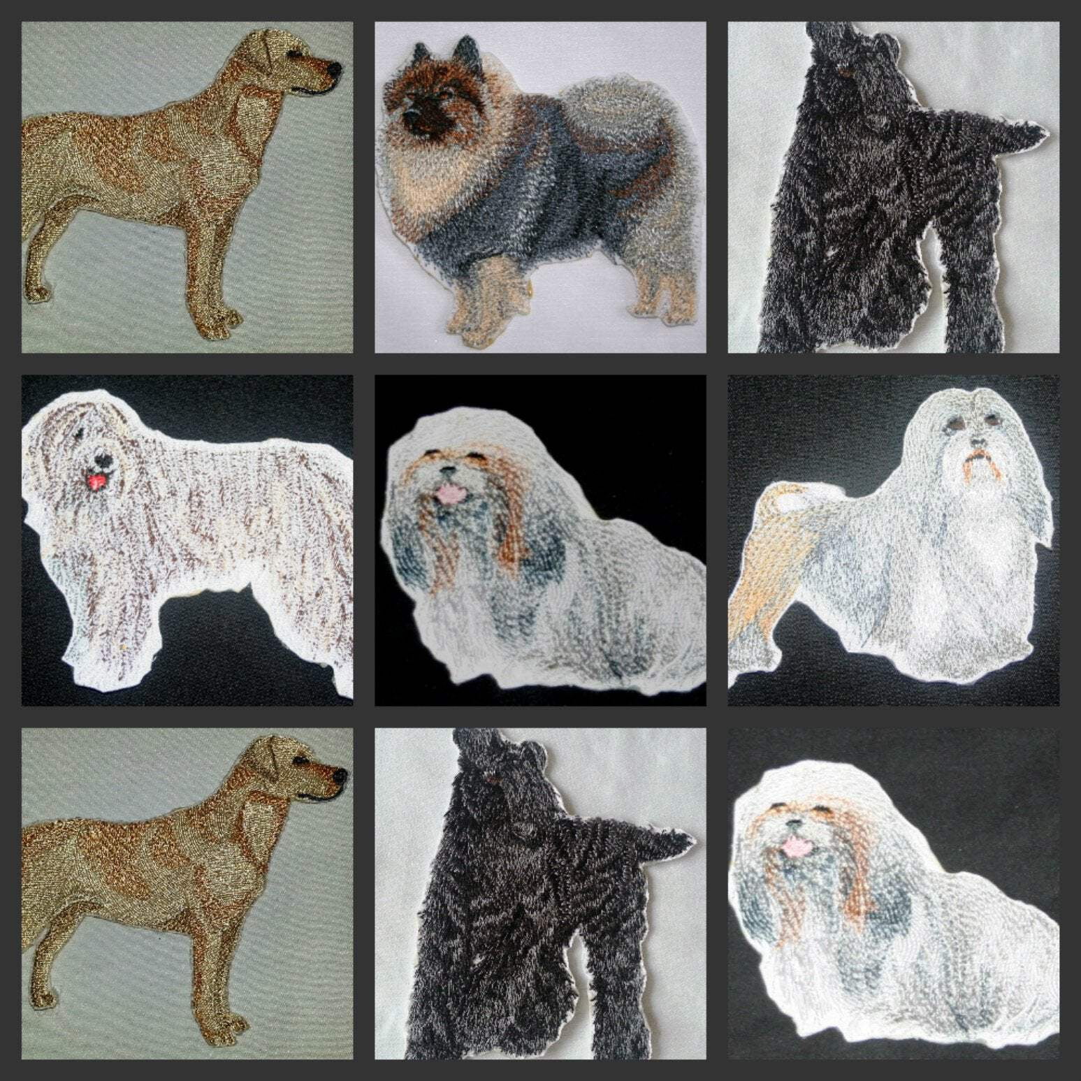 Custom Dog Portraits [Keeshond ] Embroidery Iron On/Sew patch [5.4" x 4.8"]