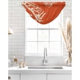 thumbnail image 4 of Waterfall Valances for Windows, Coral Orange Kitchen Sheer Valance Curtains, Coastal White Ocean Marine Nautical Beach Rod Pocket Elegant Swag Valances for Living Room Bedroom, 47.2"x38.5", 2 Panel, 4 of 8