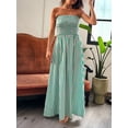 thumbnail image 5 of Michellecmm Women Strapless A-Line Dress Summer Solid Color/Stripe Print Backless Party Dress, 5 of 6