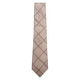 thumbnail image 2 of Tasso Elba Mens Parisi Grid Self-tied Necktie, Brown, One Size, 2 of 2