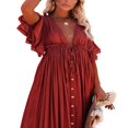 thumbnail image 4 of AMERTEER Women‘s Dress Knot Breasted Smock Backless Robe Sun Proof Clothes, 4 of 6