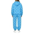 thumbnail image 3 of Comfy Sets for Women Clothing Casual Elastic Waist Joggers Matching Long Sleeve Hoodies Polka Dot Solid Lounge Trendy Sets with Pockets Blue L, 3 of 5