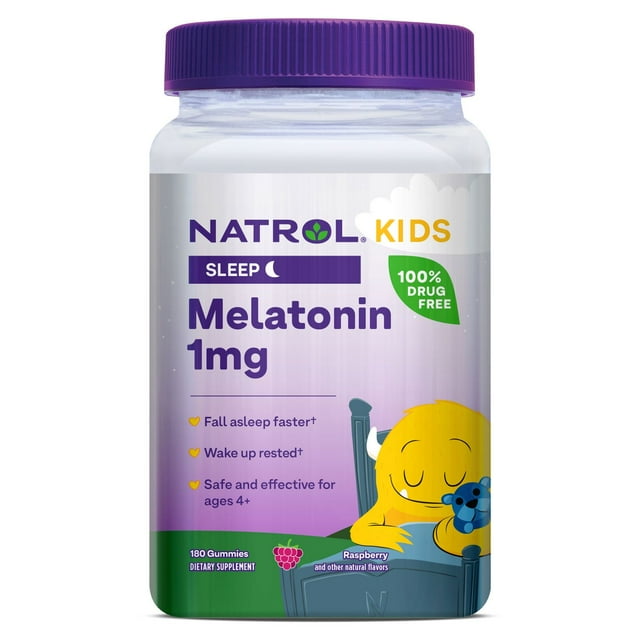Natrol Kids Sleep Melatonin 1mg Gummies, Raspberry, 180 ct.