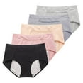 thumbnail image 2 of 5 Pack Womens Menstrual Period Panties Cotton Leak Proof Underwear Postpartum Protective Briefs, 2 of 9