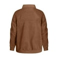 thumbnail image 4 of XWSHYW Jackets for Women Fashion Solid Color Long Sleeve Coat Leisure Loose Fit Zip-Up Outerwear Jackets Fall Savings Clearance, 4 of 6