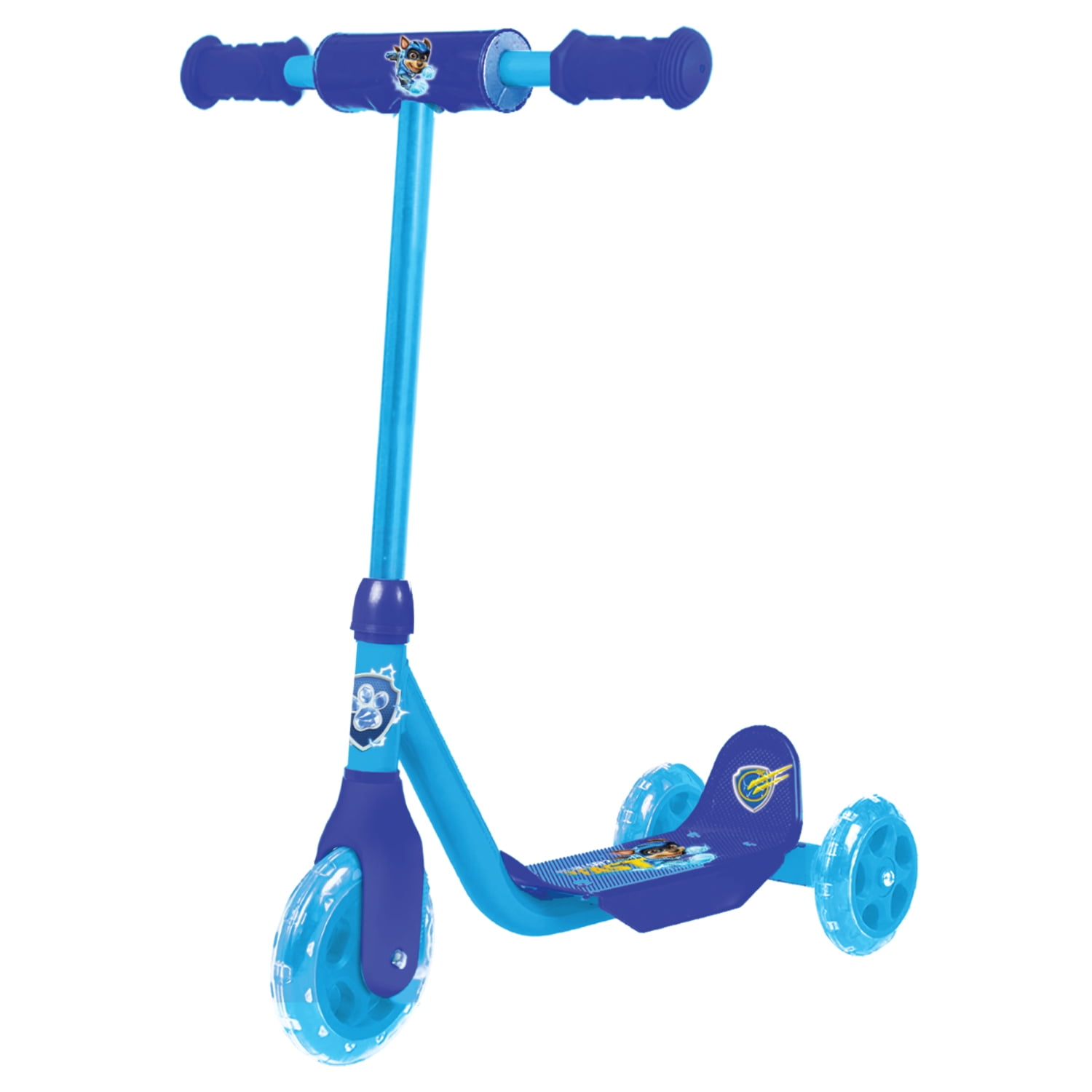 PAW Patrol The Mighty Movie Chase 3 Wheel Scooter & Helmet Set - Ages 2+ - 44 lbs - Unisex - Blue
