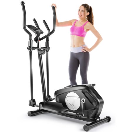 VIBESPARK Elliptical Machine Elliptical Trainer Cross Trainer for Home Use with 8 Levels of Magnetic Resistance  LCD Monitor  Heart Rate Sensor  390 lbs Weight Capacity for Home Gym