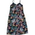 thumbnail image 1 of Anuschka Robe Nuisette Imprimée pour Femmes - Collection de Vêtements de Nuit en Poly Soie 100 % Recyclée - Island Escape Noir, 2X, 1 of 3