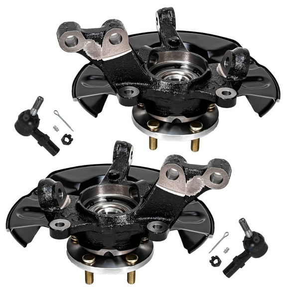 Detroit Axle - Front Steering Knuckles & Wheel Hub Bearings Outer Tie Rod Ends Replacement for 2003-2008 Toyota Matrix w/4-Wheel ABS