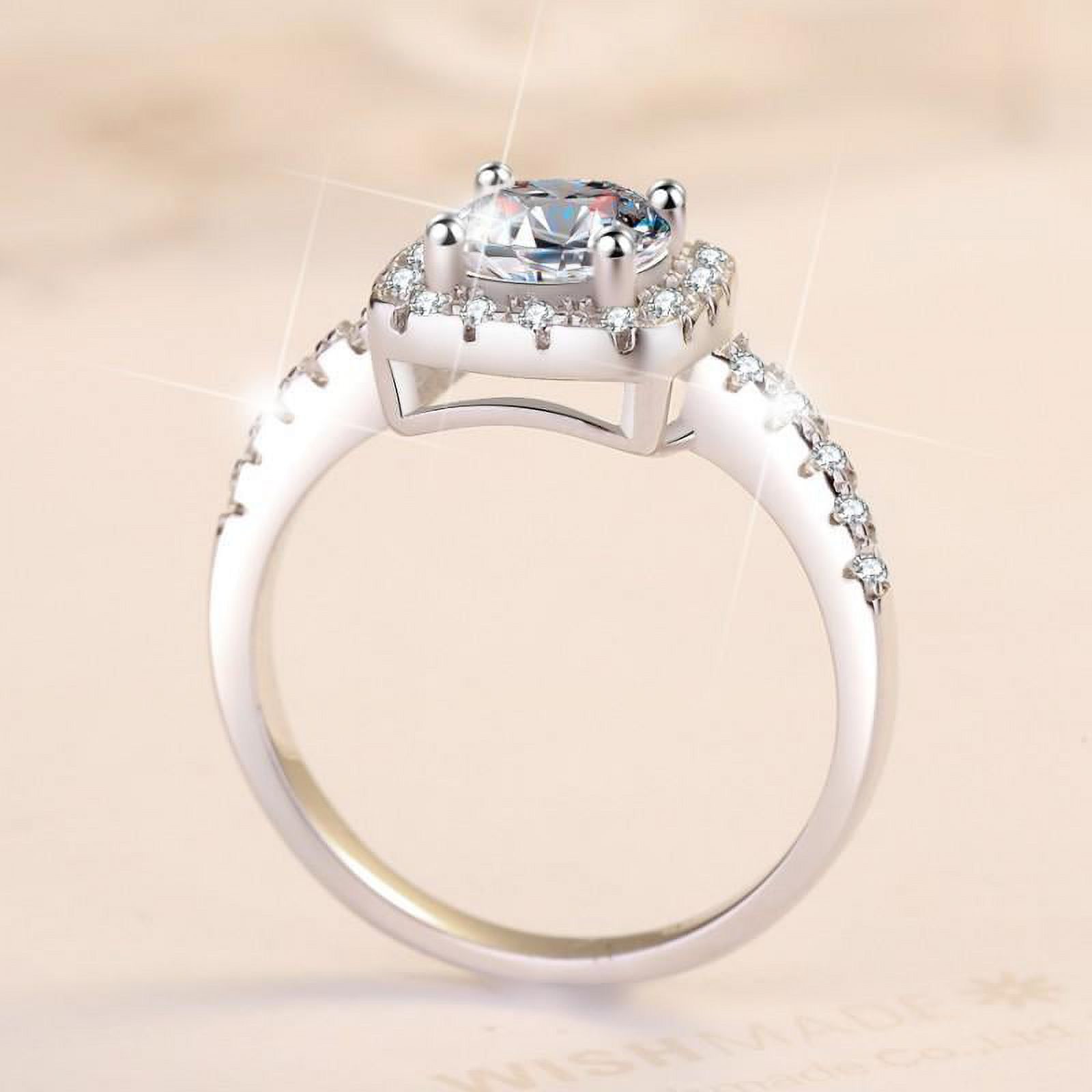 1 to 3 ct D Color VVS1 Moissanite Rings for Women S925 Sterling Silver Women Engagement Rings, Square Diamond Ring for Wedding Valentine's Day Birthday Gift with Certificate