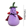 thumbnail image 2 of LJMsdf 7.87" Halloween Eggplant Plush Toy, Purple Stuffed Vegetable with Vampire Cape for Fall Seasonal Decor, 2 of 5