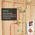 thumbnail image 2 of SR SUN RISE 5-Spray Dual Shower Head Cmbo Tub Faucet Set 3-Way Shower Head and Hand Held Shower Tub Faucets Sets Complete Single-Handle Tub and Shower Trim Kit Brushed Gold (Valve Include), 2 of 5