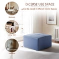 thumbnail image 5 of DREAMSIDEA 22 Inch Boho Square Pouf Navy Genuine Leather Ottoman Footrest for the Living Room, Bedroom and Kids Room, 5 of 5