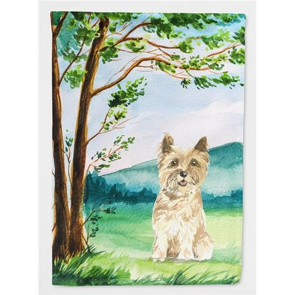 Under the Tree Cairn Terrier Flag Canvas House Size