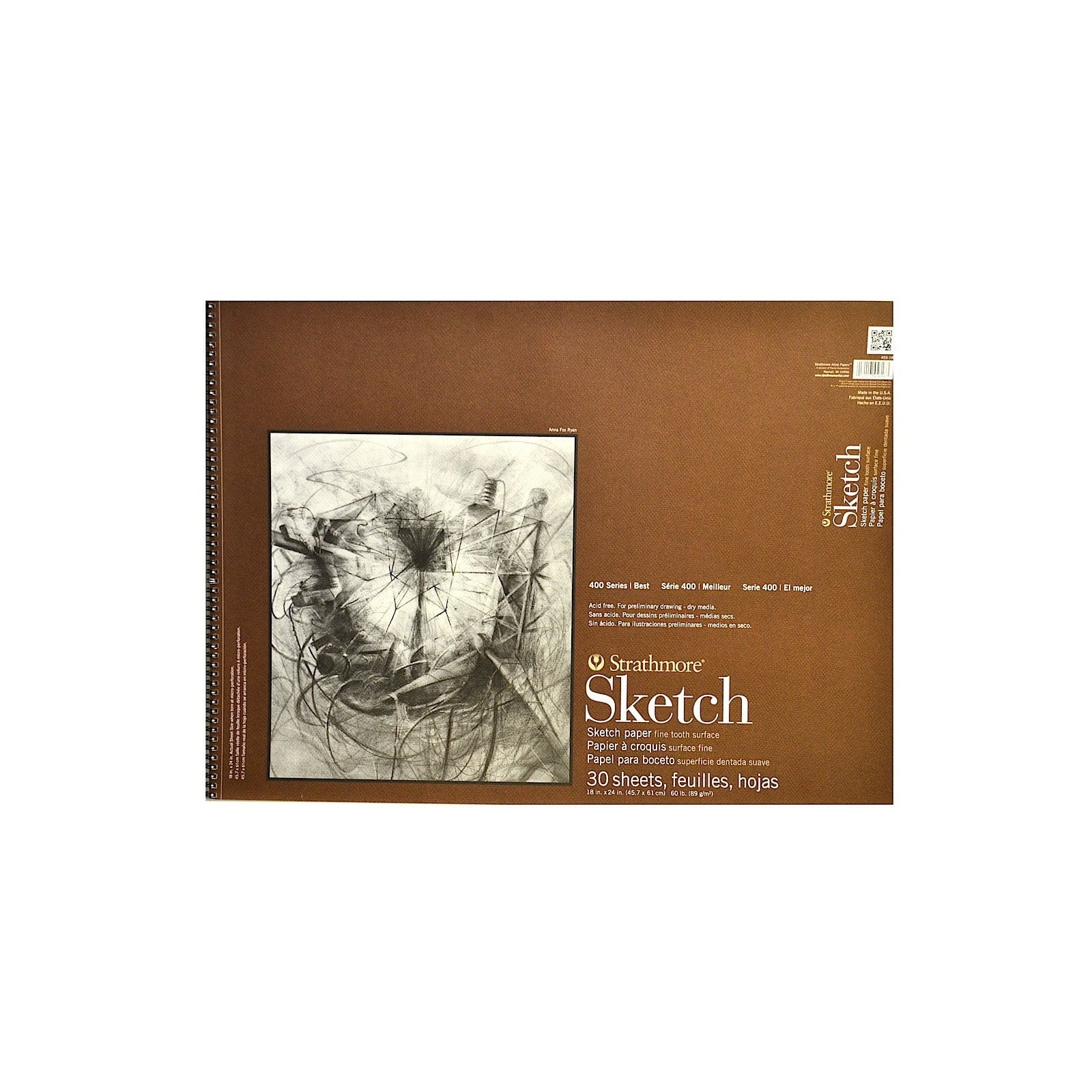 Strathmore 400 Series 9" x 12" Spiral Bound Sketch Pad 100 Sheets/Pad 2/Pack (55621-PK2)