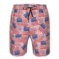 thumbnail image 3 of Fuzoiu America Flags Print Men's Beach Shorts,Men's Swim Trunks,Quick Dry Board Shorts with Pockets,Men's Bathing Suits for Surfing, Running, and Casual Wear-X-Large, 3 of 6