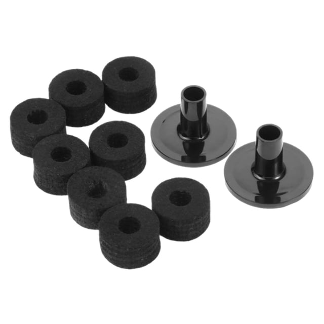 Xuanheng Cymbal Stand Sleeves and Felt Pads Set Easy to Install Practical Replacement Black