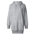 thumbnail image 4 of Dpjklzsn Women's Oversized Hooded Sweatshirt Dress, Drawstring Long Sleeve Drop Shoulder Pullover with Pocket, 4 of 7