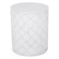 Aquilla Lightweight Concrete Outdoor Side Table, Antique White