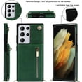 thumbnail image 3 of Crossbody Case for Samsung Galaxy S21 Ultra 5G Case with Card Holder,Galaxy S21 Ultra Wallet Case for Women Girl PU Leather Lanyard Strap Magnetic Clasp Kickstand ID Credit Card 6.8",Green, 3 of 16