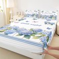 thumbnail image 5 of Manfei Cute Hydrangea Flower King Sheets, Chic Blossom Butterfly Bedding, Blue Purple Pink 4pcs(1 Flat Sheet, 1 Fitted Sheet and 2 Pillowcases), 5 of 6