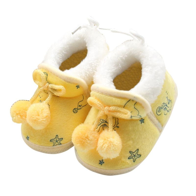 Infants Baby Girls Shoes Soft Bowk Shoes Sole Newborn Kids Winter Warm Boots 