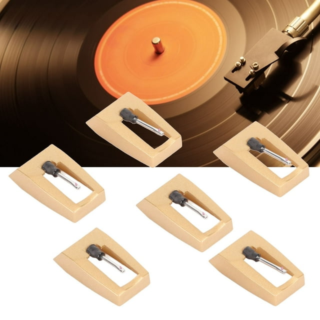 Turntable Stylus Replacement, 6pcs Professional Durable Record Player Needle Aluminum Arm Compact for Phonograph