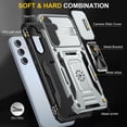 thumbnail image 4 of LeYi Samsung Galaxy A54 5G Case, A54 5G Case with 2 Pack Screen Protectors, Heavy Duty Armor Case with Slide Cover & Upgrade Magnetic 360°Rotatable Kickstand for A54, Gray, 4 of 7