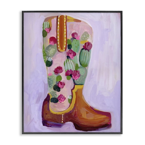 Desert Day Dream Boots Black Framed Giclee Art, design by Ashley Davis