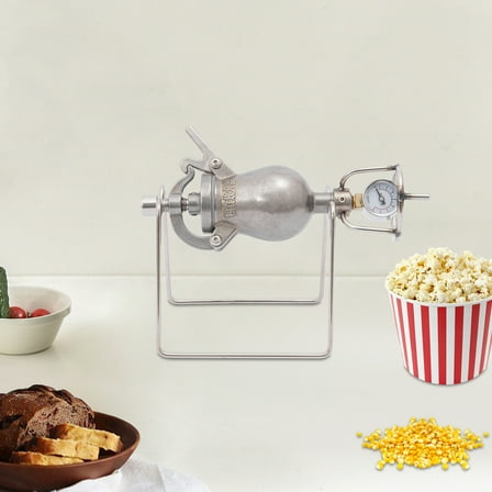Silver Mini Hand Popcorn Maker Stainless Steel Popcorn Machine Old-Fashioned
