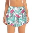 thumbnail image 2 of Balery Flamingo Pattern Women's Running Shorts with Liner 2 Pockets Elastic Workout Athletic Gym Yoga Shorts-X-Large, 2 of 7