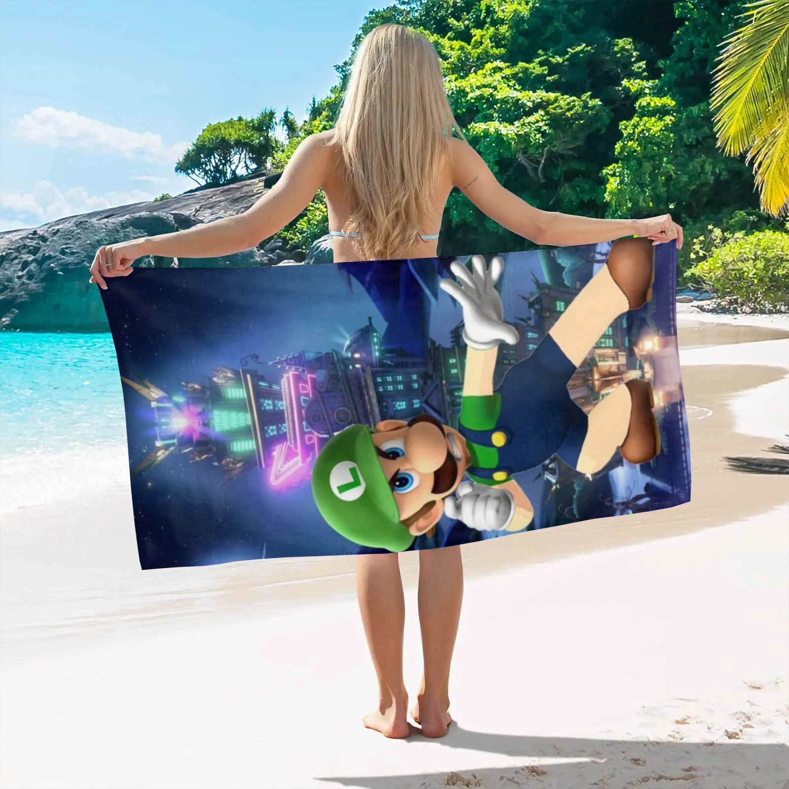 luigis mansion Gifts Beach Towel for Women Girl Birthday Inspired Fan Bath Outdoor Music Lover