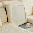 thumbnail image 1 of 1pc Stretch Sofa Cover with Anti-Slip Backing - Protects Couch Cushions from Pets, Kids, and Cats - Velvet Sectional Couch Cover (Pillow Case) - Pink & White Stripe, 1 of 4