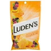 Ludens Deliciously Soothing Throat Drops, Honey & Berry Flavor, 25 ea