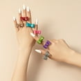 thumbnail image 4 of Colorful Bow Rings Resin Rings Cute Acrylic Rings Stacking Rings Aesthetic Bowknot Finger Rings Plastic Rings, 4 of 8