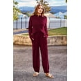 thumbnail image 5 of PRETTYGARDEN Women's Winter 2 Piece Sweater Set Casual Pullover Top High Waisted Sweatpants Tracksuit Lounge Outfits, 5 of 10