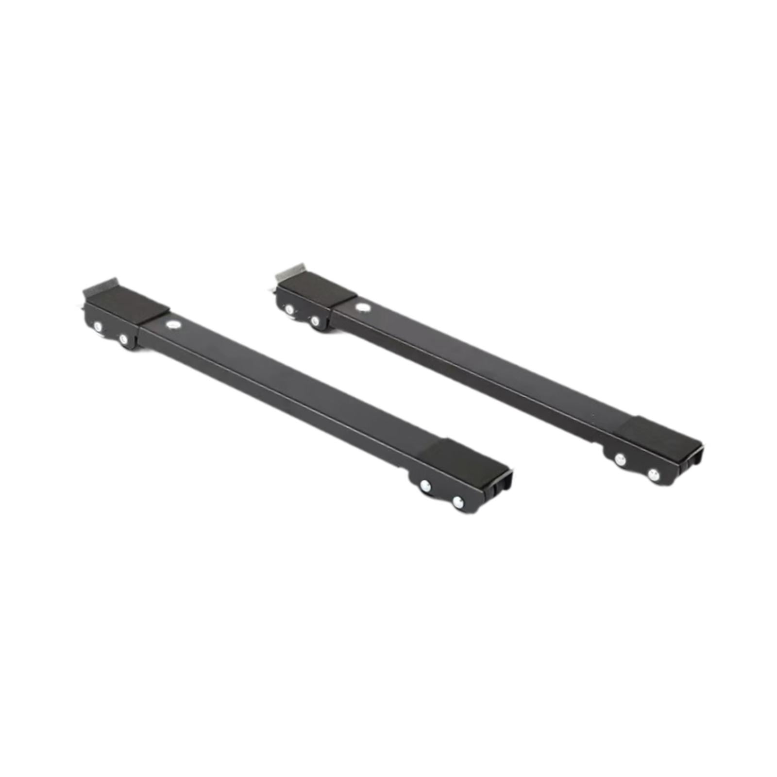 Fiocias 1 Pair Furniture Mobile Base Extendable Roller Stand Appliance Wheels with Brake Black