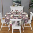thumbnail image 2 of Pioneer Flower Floral Print Pattern Round Tablecloth 60"x60",Wrinkle Wipeable Table Cloth for Kitchen Dining Room Picnic Patio Party, 2 of 6