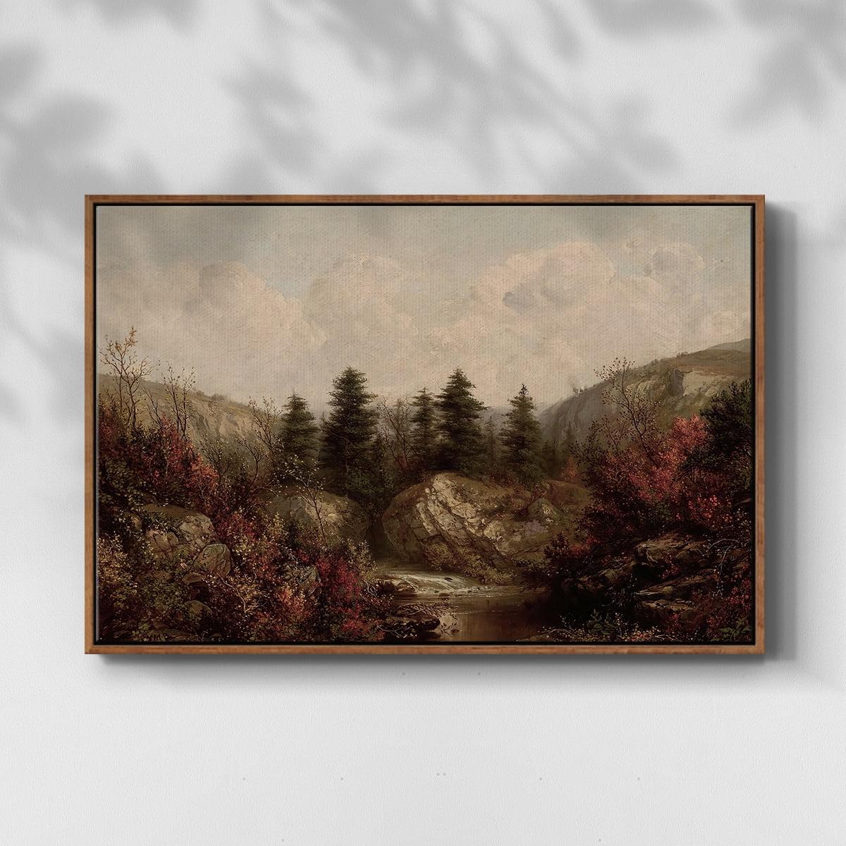 Vintage Landscape-CCCXXVIII By Wexford Home Framed in Walnut Wood Gallery Wrapped Canvas 27 in. x 41 in.