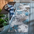 thumbnail image 3 of SAFAVIEH Cabana Janella Floral Indoor/Outdoor Runner Rug, Beige/Blue, 2'2" x 9', 3 of 12