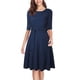 thumbnail image 1 of Vestido De Una Línea,Vestido Cuello Redondo Medio Vestido De Cuello Redondo De Mujer Vestido De Media Manga Ultra Responsivo, 1 of 7