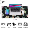 thumbnail image 5 of Long Mouse Pads for Desk,Pioneer Flower Floral Print Pattern Desk Mats on Top Of Desks, Desk Mouse Pad Extra Large with 3mm Non-Slip Base and Stitched Edge for Gaming,Office,Work,Home 35.4"x15.7", 5 of 6